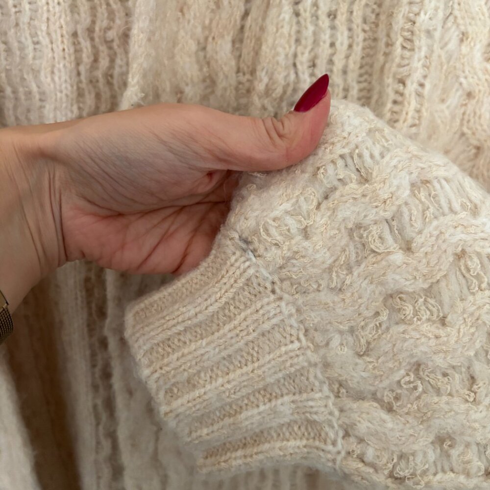 Anthropologie Rashida Ivory Long Line Open Front Cardigan - Picture 4 of 5